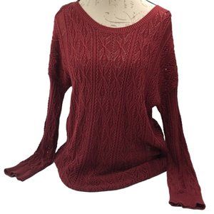 RVCA Deep Red Oversized Knitted Sweater Size M/L